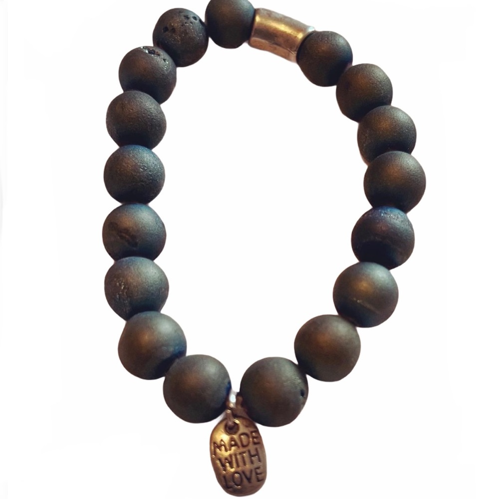 Vintage teal beaded bracelet